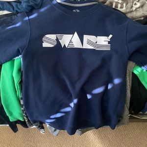Custom Print crew neck Sware blue